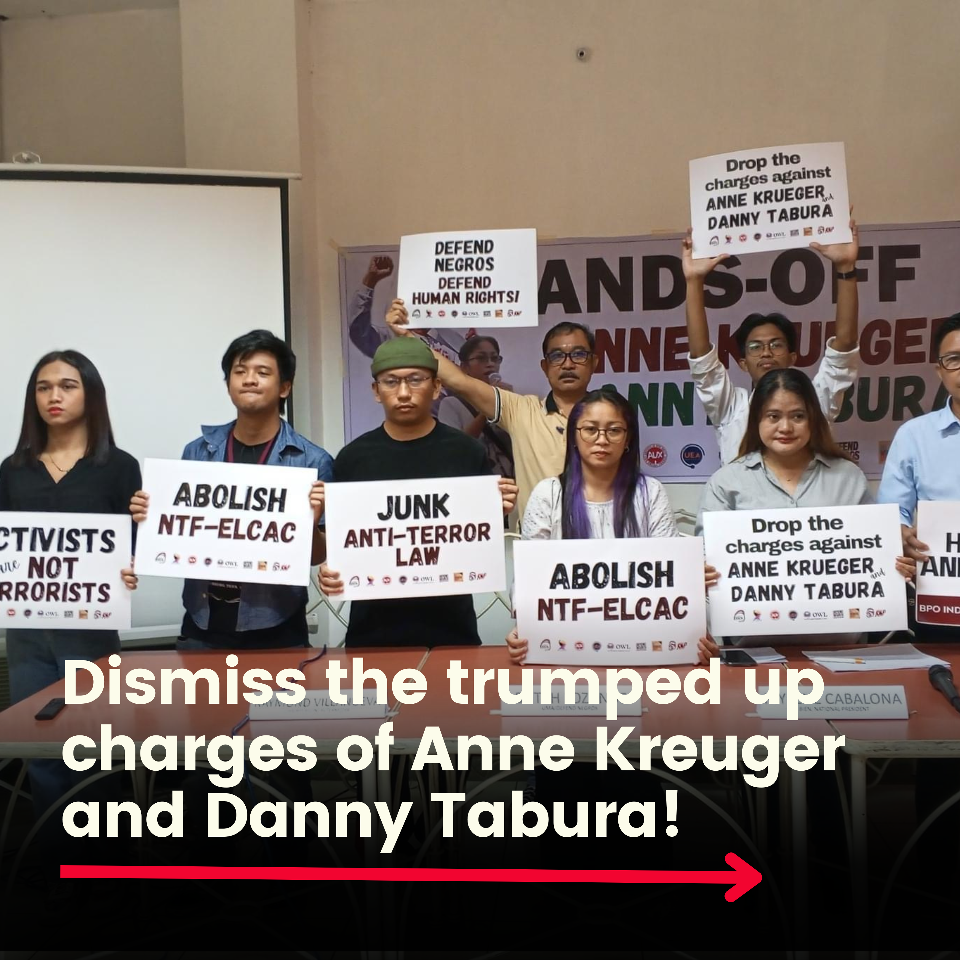 Dismiss the trumped up charges of Anne Kreuger and Danny Tabura!